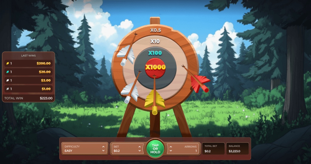Capture d'écran du gameplay du jeu Forest Arrow.