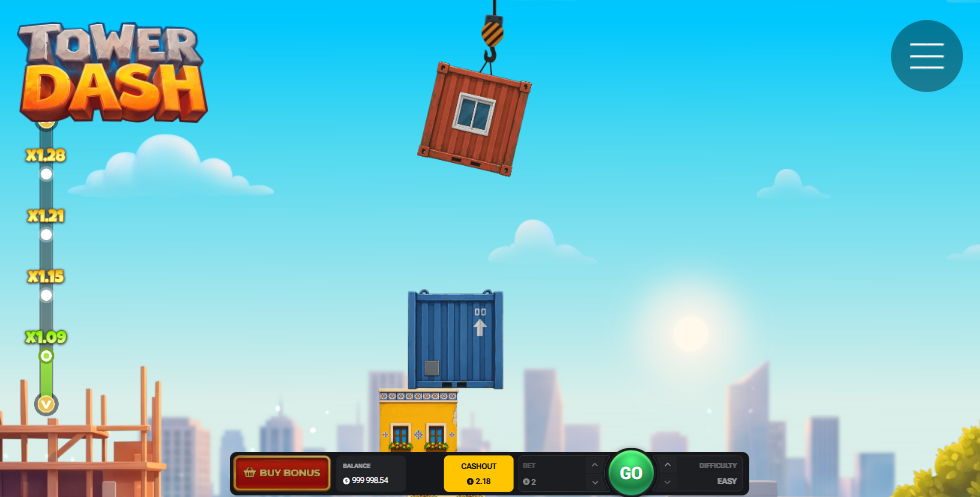 Conteneur suspendu à la grue de Tower Dash, prêt à être lâché